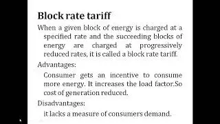 Simple Tariff, Flat rate Tariff, Block rate Tariff, Two part Tariff by Prathita Roy