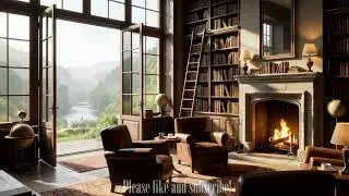 Cozy Living Room with Peaceful Fireplace | Relaxing Ambiance