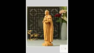 Saint Thomas Aquinas Wooden Statue &ndash; Hand-Carved Catholic Art &ndash; Home Altar Decor &ndash; Christian Gift...