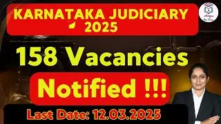 158 Vacancies Notified for Karnataka Judiciary 2025 l Aparna Bhat l