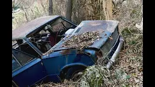 DRAMMATICAMENTE  ABBANDONATA  FIAT 124 1a serie