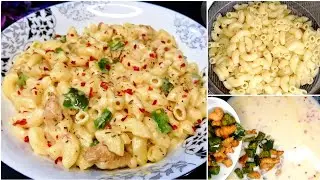 Creamy & Cheesy Chicken White Sauce Pasta Recipe | Creamy & Restaurant Style Pasta | Chicken Pasta