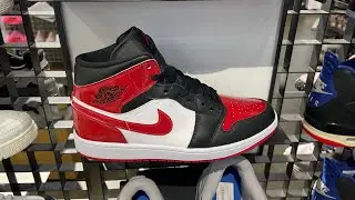 Air Jordan 1 Mid &ldquo;Patent Bred Toe&rdquo; - Style Code: HV4091-006