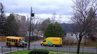 DHL delivery van 400092 failing to stop for a school bus, Mississauga, December 11, 2024 3:43PM