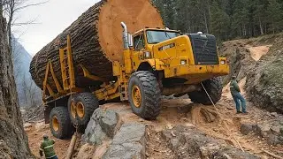 Most Dangerous Logging Truck & Tractor Skills | Fastest Chainsaw Cutting Machines #1