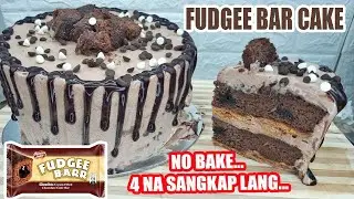 NO BAKE NO COOK FUDGEE BAR CAKE | 4 INGREDIENTS ONLY | HOW TO MAKE CHOCOLATE ICE CREAM CAKE HOLIDAY