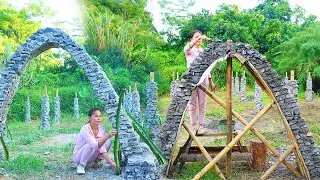 How To Build Concrete Columns With Stone To Grow Dragon Fruit - Dragon Fruit Growing Technique