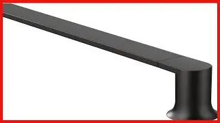 Moen Genta Matte Black Modern 24-Inch Single Kitchen or Bathroom -Towel Bar, BH3824BL