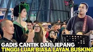 Detik-detik Gadis cantik Tinggi luar biasa Datang Dekat busking | Penonton ramai mintak bergambar