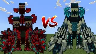 True God Of The Zhedens vs Tyrannosaurus Warden | Minecraft Bedrock | Mob Battle