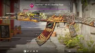 Counter strike 2 skin Ak-47 Searing rage sticker craft and charm glove combo
