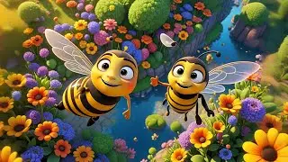 Seven Busy Bees in Bumble Town | Counting Song for Kids | Fun Animal Rhymes and Learning