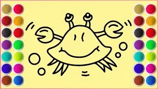 Sand painting of cute crab