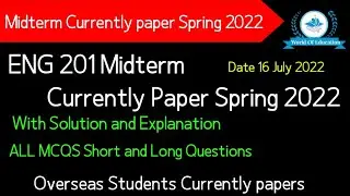 Eng201 Midterm Currently paper Spring 2022| Eng201 Midterm preparation 2022| Eng201 Midterm Exams