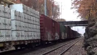 CSX SB Freight Switch Track Leaves Slow Train Stony Point NY