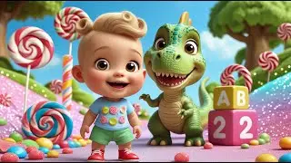 Baby Dino’s Sugarland ABC Walk | Fun ABC Song for Kids | Sweet Learning Adventure Rhyme