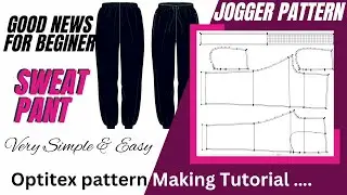 LADY'S SWEATPANT || JOGGER || WOMEN'S BOTTOM || HOW TO MAKE JOGGER PATTERN IN OPTITEX ||