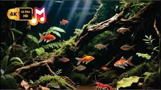 🌊 Peaceful Aquarium in 4K | Calming Fish Tank Music and Relaxing Water Sounds 🐟