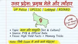 उत्तर प्रदेश के प्रमुख मेले और त्योहार | Pramukh Mele or Tyohaar | All Exams One Shot Revision #gkgs