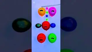 &lrm;🎈😂 Funny Mustache Emoji Balloons Pop &ndash; Colorful Water Blast!&lrm; #shorts #asmr #satisfying