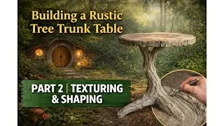 Rustic Tree Trunk Table Build | Faux Bois Texturing & Shaping (Part 2)