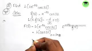 Engineering Mathematics-2 Laplace Transform Problems based on L[t.f(t)] Format [WELCOME ENGINEERS]