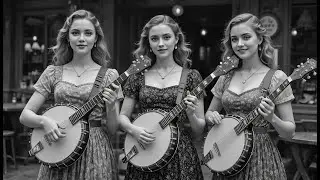 Three Beautiful Women Playing Banjo in Vintage Style | Timeless Black and White Music Aesthetic