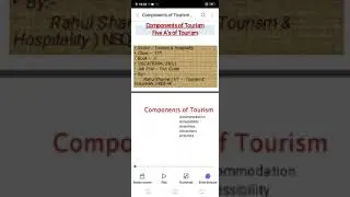 Components of tourism