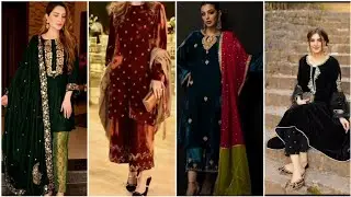 so attractive fancy velvet dress designing ideas for winter 2023