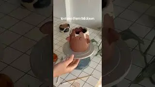 making a handmade ceramic bat cup for Halloween #cuteart #pottery #ceramic