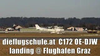 dieflugschule.at Cessna 172 landing @ Flughafen Graz | OE-DJW