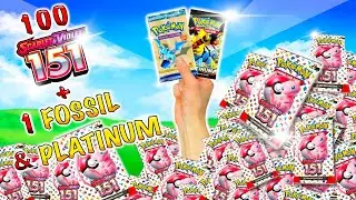 I Opened 100 151 PACKS + 1 Fossil and Platinum! (500 Subscriber Special)