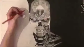 Terminator T 800 Endoskeleton Speed Drawing by Lee Bourke