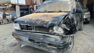 Latest Car Accident of Suzuki Mehran Taxi and Full Restoration