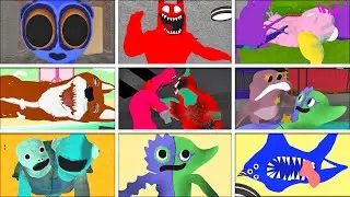 Garten of Banban 0-8 - All CHASE and DEATHS in BRIGHT MODE from Every Game