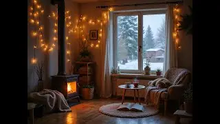 Snowy Night Sleep Ambience: Pink Noise + Wood Stove + Cat Purring (8.5 Hours)&rdquo;