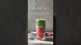 Strawberry matcha latte #matcha #strawberrymatcha #matchadrink