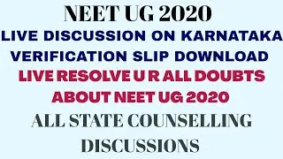 Neet Ug 2020 Live Discussion Karnataka Counseling Procedure