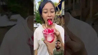Candy and strawberry 🍓 ice cream eating challenge game #funny #comedy #satisfying #funnymoment