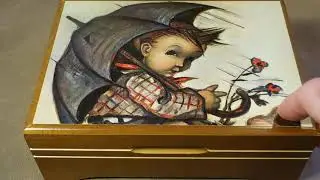 NIB LARGE JOBIN MUSICAL JEWELRY BOX W/ HUMMEL PRINT 