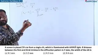 Single Slit Diffraction Problem Solution NEET 12th Physics Wave Optics