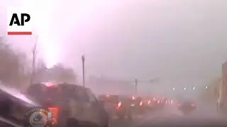 Police dash cam captures lightning bolt in South Carolina