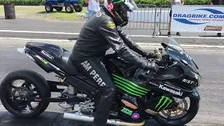 Street Outlaw Nitrous ZX-14 vs Nitrous Suzuki Hayabusa Motorcycle Drag Race