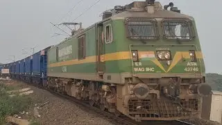 Heavy Goods Train Hauling by WAG-9HC Locomotive pulling Brand New Wagons// Jaypurna vlogs// Railfan 