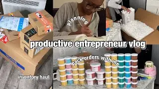 productive entrepreneur vlog | inventory haul, packing orders, black friday prep & deals