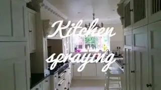 F&B James white Kitchen - Custom paint spray kitchen doors London