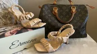 Review of Womens Square Open Toe Heels Sandals Ruched Faux Leather Stiletto Slingback