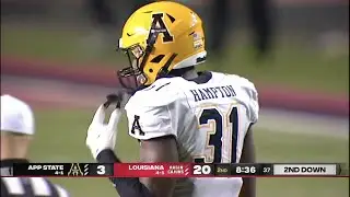 Nick Hampton (Appalachian State LB #31) Vs. Louisiana 2021