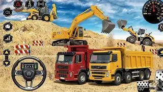 JCB Excavator - Dumper Work Road Construction Game 3D - Android Gameplay 