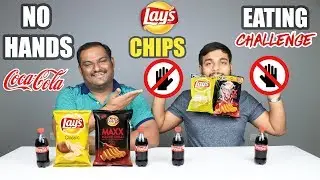NO HANDS LAYS CHIPS EATING CHALLENGE WITH COKE | Potato Chips Eating Competition | Food Challenge